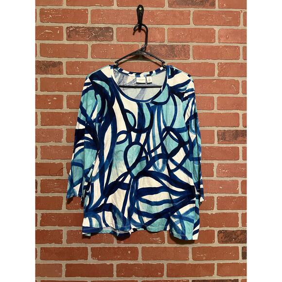 Chico's Tops - Weekend's by Chico's Blue Top - L